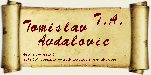 Tomislav Avdalović vizit kartica